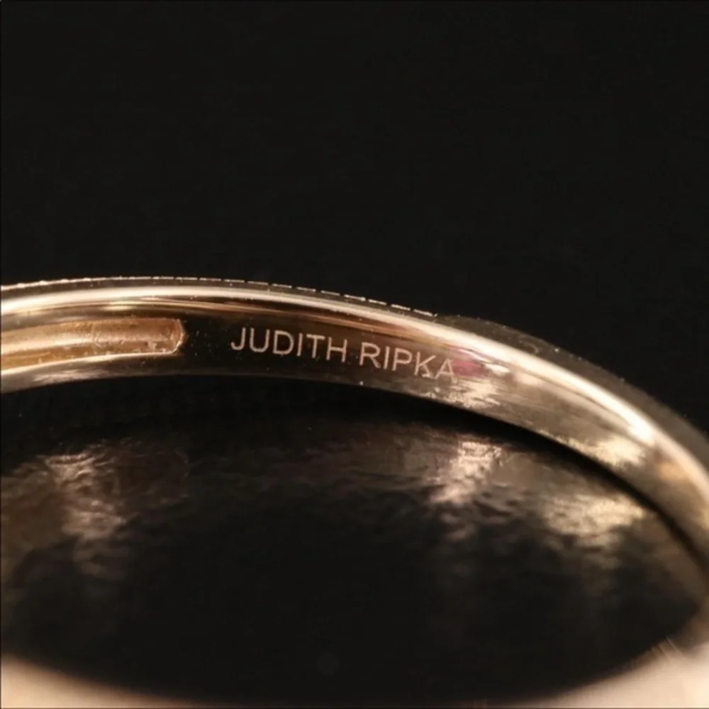 Judith Ripka Ruby Diamond 14k yellow gold ring